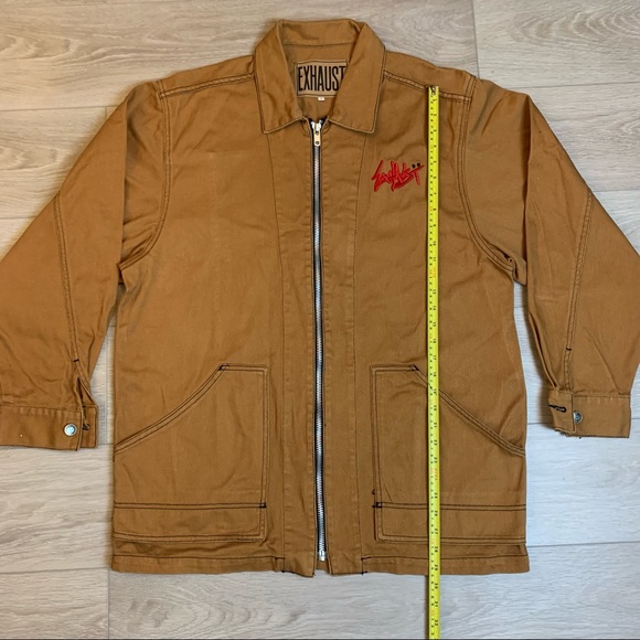 Rare 90's Hip Hop Exhaust Yellow Denim Jacket - Picture 9 of 12